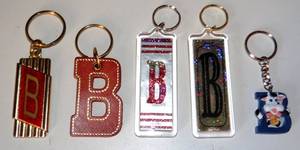 lot 195 image: ASSORTMENT OF KEYCHAINS AS SHOWN - LETTER B