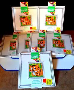 lot 210 image: LOT OF 8 - PRE PRINTED CANVAS INSTANTLY FRAME YOUR MASTERPIECE