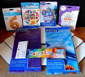lot 211 image: ASSORTMENT OF BIRTHDAY CELEBRATION SUPPLIES - NEW
