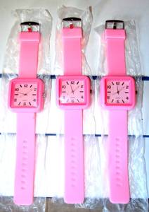lot 225 image: WOMENS SOFT PINK QUARTZ WATCHES - NEW (LOT OF 3)