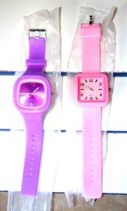 lot 226 image: WOMENS GRUEN PURPLE WATCH & SOFT PINK QUARTZ WATCH - NEW