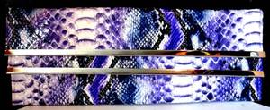 lot 244 image: i SQUARED DOUBLE CLUTCH PURSE - PURPLE TONED ALLIGATOR STYLE BAG - NEW