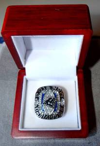 lot 261 image: 2015 CAROLINA PANTHERS NFL CHAMPIONSHIP RING IN CUSTOM WOOD BOX - CAM NEWTON EDITION $$