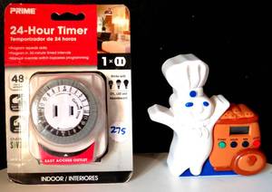 lot 275 image: NEW 24 HOUR TIMER AND COLLECTIBLE PILLSBURY DOUGHBOY TIMER