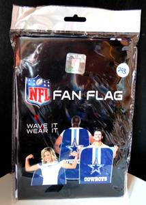 lot 293 image: DALLAS COWBOYS Fan Flag - 31.5 Wide X 47 Long Navy - NIP RETAIL $19.99