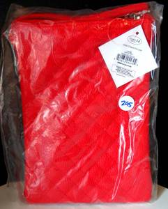 lot 295 image: CHARM 14 RED PARADISE POUCE HANDBAG - NEW WTAGS