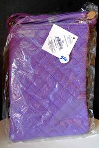 lot 296 image: CHARM 14 PURPLE PARADISE POUCE HANDBAG - NEW WTAGS