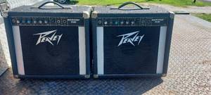lot 5 image: Vintage pair of Peavy Backstage Plus 100 watt amps in working order
