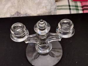 lot 15 image: Lead crystal candle holder 6 tall x 7 wide