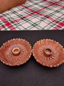 lot 26 image: 5 diameter stoneware candle holders