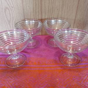 lot 103 image: set of vintage glass ice cream bowls