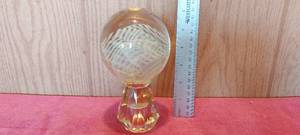 lot 130 image: Lead crystal ball on pedestal.  abstract design and glitter made in ball