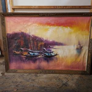 lot 156 image: 39x27 framed art