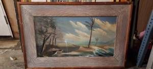 lot 161 image: 35x22 framed art