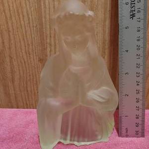 lot 179 image: Vintage frosted glass religious figure