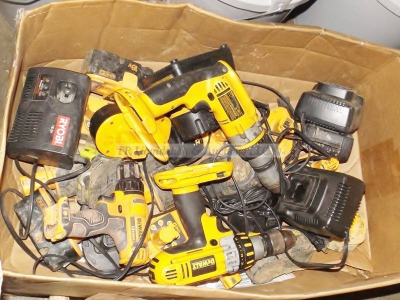 lot 68 image: Dewalt drills, chargers and batteries