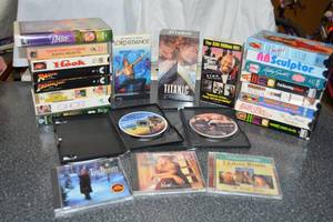 lot 35 image: DVDs, CDs, VHS Tapes, see pictures