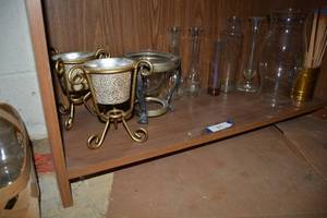 lot 39 image: Hurricane Glass Cover, Candle Holders, Vases, Long Matches