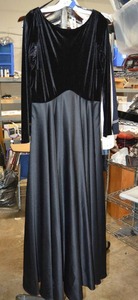 lot 67 image: Velvet and Satin Formal Black Dress by JS Collection Size 12