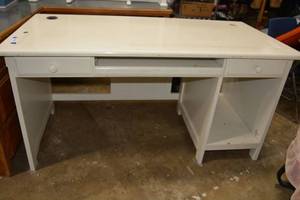 lot 56 image: White Solid Wood Desk - 5Ft. W x 30D x 30H