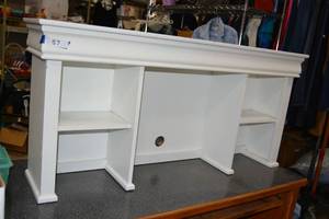 lot 57 image: White Desk Hutch - 48W x 10D x 27H