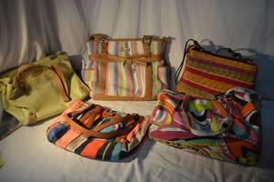 lot 72 image: Bright Colored Purses as shown