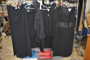 lot 76 image: Womens Black Dresses and Skirts Size 10-12, M-L