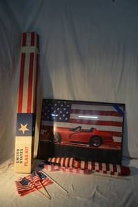 lot 85 image: Flag Lot Various Flags and Flag with Car Poster