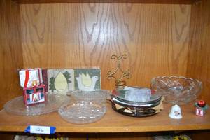 lot 126 image: Christmas Dishes, Mikasa Bowl, and Serving Plates
