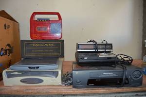 lot 134 image: Electronics VHS Player, Dell GX200, Canon Scanner, Vintage Tape Players, Realistic Two-Way Radio System