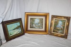 lot 149 image: 3 Paintings on Canvas signed by artists, see pictures