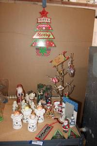 lot 47 image: Christmas Ornaments and Decorations with Mini Wire Tree