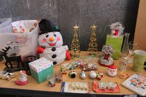 lot 54 image: Christmas Lot Rudolph DVD, Ornaments, Hanging Lantern Snowman and More