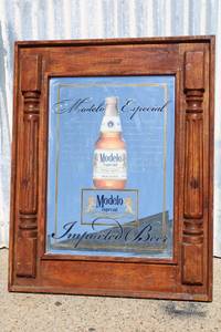 lot 23 image: Modelo Wall Mirror with Decorative Wooden Frame 31.5 x 39.5