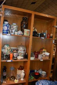 lot 76 image: Wooden Display Cabinet CONTENTS SOLD SEPARATELY