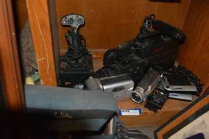 lot 80 image: Panasonic AF x8 CCD Video Camera, Sharp Cameras, Camera Bag