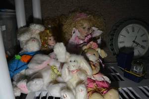 lot 305 image: Plush Easter Bunnies, and Dolls as shown