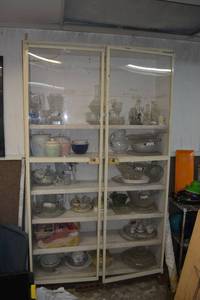 lot 331 image: White Glass Front Display Cabinet 4W x 16D x 7H