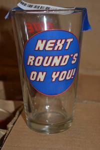 lot 186 image: Case of 24 Beer Glasses - Next Rounds on You, Give em a Pint