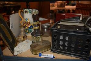 lot 192 image: Misc. Home Dcor V. Van Gogh Jar, Ceramic Pitcher, Vintage Intercoms, 1970 and 1965 Journals and More