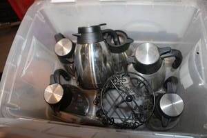 lot 427 image: Stainless Coffee Pourers and Wire K-Cup Carousel