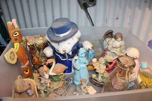 lot 421 image: Perfume Bottles, Incense Diffuser, and Resin Figurines