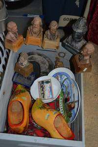 lot 367 image: Wooden Clogs, Bust Statues, Souvenir Plates