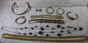 lot 524 image: Jewelry New Year Eve and holiday style bling jewelry. Includes a pair of signed Panetta spray clip earrings