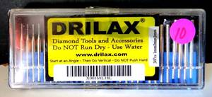 lot 10 image: Drilax 30 pcs SET of 3 Sizes 10 pcs. Each 1mm 2mm 3mm Diamond Tools