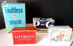 lot 169 image: VINTAGE FORMS OF SOAPS & STARCH AS SHOWN - UNOPENED