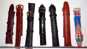 lot 195 image: LOT OF 7 LEATHER WATCH BANDS