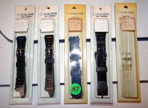 lot 197 image: STAR TIME LEATHER WATCH BAND LOT OF 5