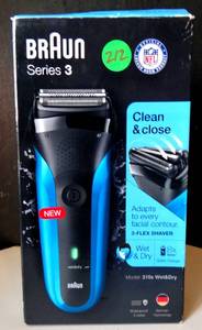 lot 212 image: Braun Electric Razor for Men, Series 3 310s Electric Foil Shaver, Rechargeable, Wet & Dry