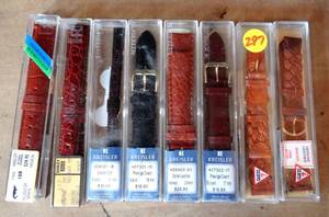 lot 297 image: LEATHER WATCHBAND COLLECTION - 8 PCS